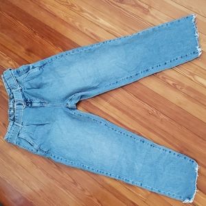 Garage Hi- Rise Mom Paper Bag Belted Jeans- 9